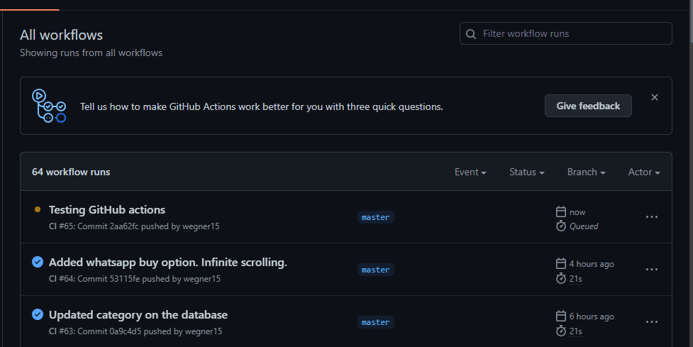 GitHub action queued